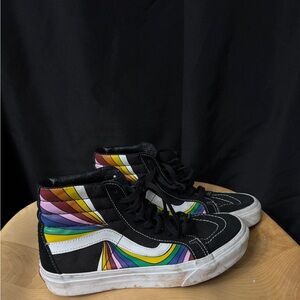 Vans Sk8-Hi Reissue Refract Pack Skateboard Sneakers Blk/Rainbow M6/W7.5